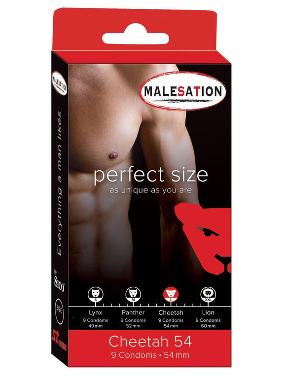 Malesation Cheetah Condoms 54mm - 9pcs